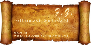 Foltinszki Gertrúd névjegykártya